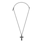 Police Herren Kette Kreuz Schwarz Edelstahl Halskette Anhänger Herrenkette Halskette Silberkette