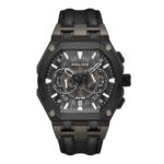 Police Herren Uhr Analog Chronograph Leder Schwarz 44mm Armbanduhr Herrenuhr Chronographen