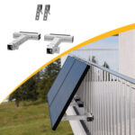 Powerness Aufständerung Solarmodul Halterung Balkonkraftwerk für Balkon Haken Neu - Silber / 1 Set (für 1 Solarpaneel) / Selbstabholung