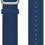 Premium Silicon wristband nightblue, silver buckle, 20mm
