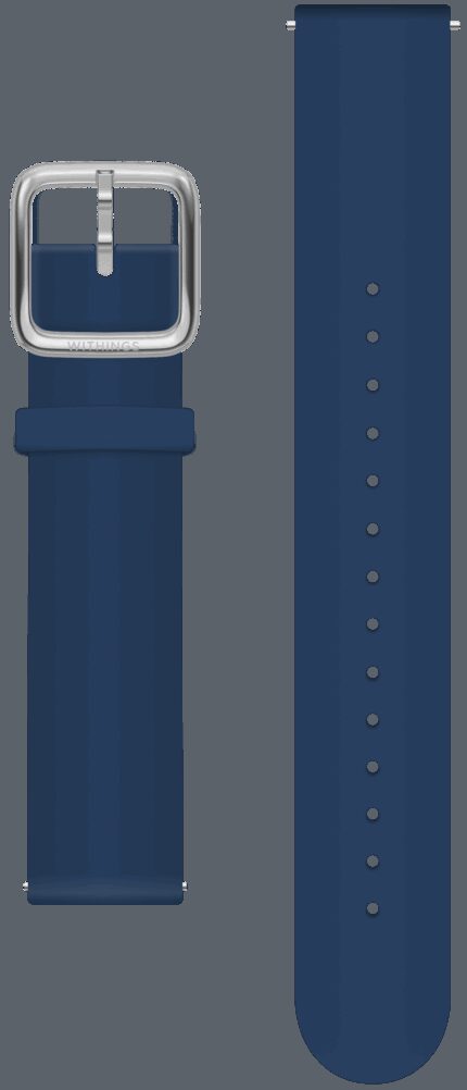 Premium Silicon wristband nightblue, silver buckle, 20mm