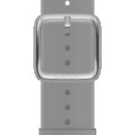 Premium Silicon writsband grey, silver buckle, 18mm