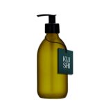 Pumpflasche aus grünem Glas