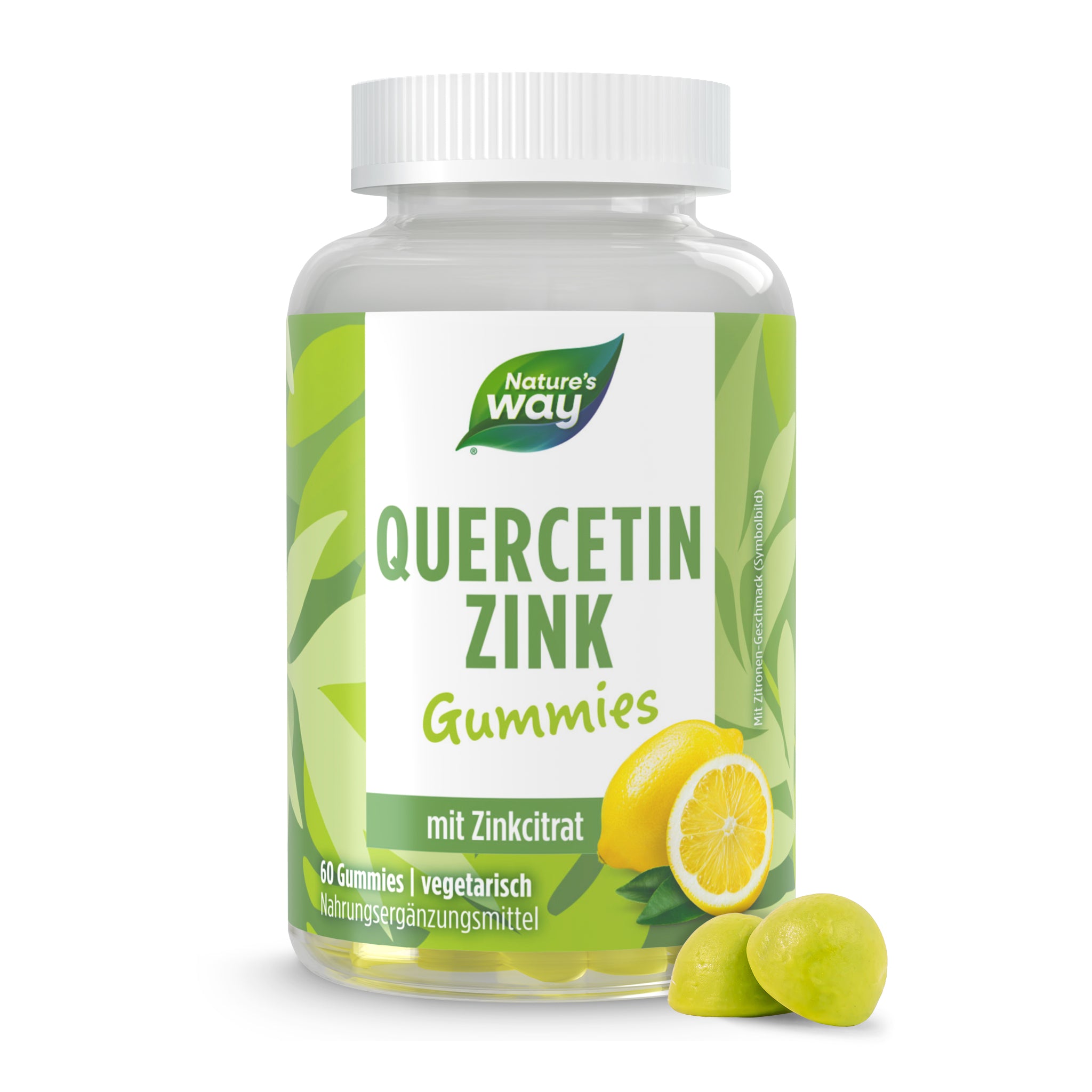 Quercetin Zink Gummies I 125 mg Quercetin I Zitronen-Geschmack I vegetarisch I 60 Stk