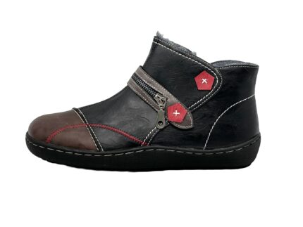 Retro-Design flache Winterschuhe Schwarz 40