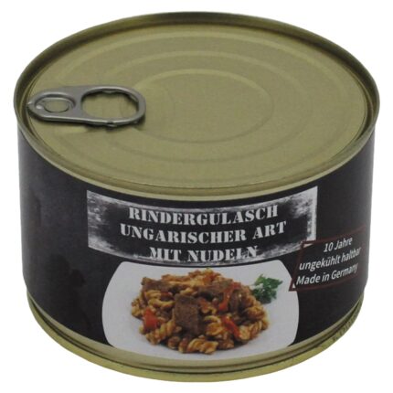 Rindergulasch ungarisch mit Nudeln Vollkonserve 400 g – Einsatz & Daypacks | Outdoor Militär Tactical Gear