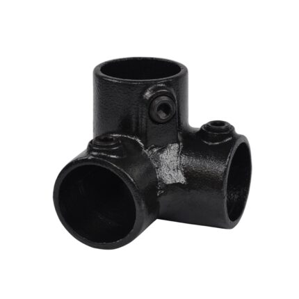 Rohrverbinder Dreiweg Eckstück 90° - Typ 18E - 48,3 mm (Schwarz)