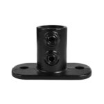 Rohrverbinder Fussplatte Oval - Typ 12B - 26,9 mm (Schwarz)