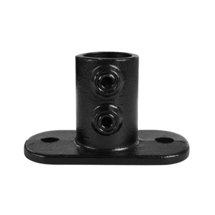 Rohrverbinder Fussplatte Oval - Typ 12C - 33,7 mm (Schwarz)