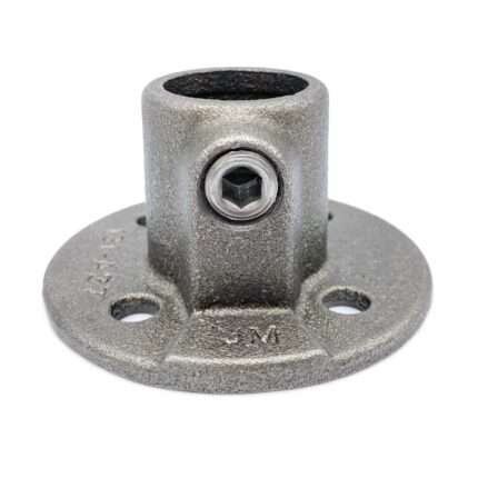 Rohrverbinder Runde Fußplatte durchgehend - Typ 10TB - 26,9 mm (natural)