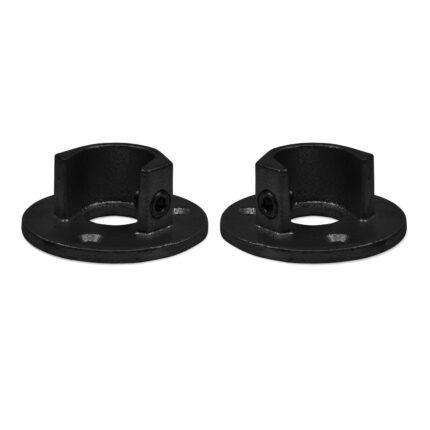 Rohrverbinder Runde Fußplatte mit Einlage (Satz) - Typ 15C - 33,7 mm (Schwarz)
