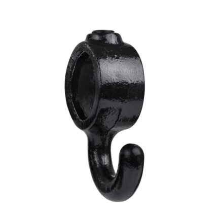 Rohrverbinder Stellring mit Haken. Haken 90° schmal - Typ 64C - 33,7 mm (Schwarz)
