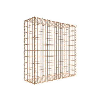 Rostige Gabione 100 cm x 100 cm x 30 cm (L x H x T), Maschenweite 5 cm x 10 cm, Spirale