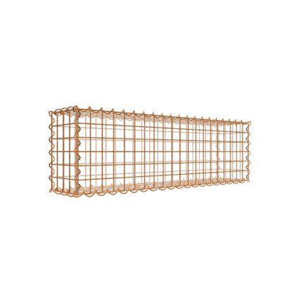 Rostige Gabione 100 cm x 30 cm x 20 cm (L x H x T), Maschenweite 5 cm x 5 cm, Spirale