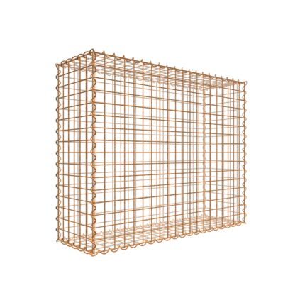 Rostige Gabione 100 cm x 80 cm x 30 cm (L x H x T), Maschenweite 5 cm x 5 cm, Spirale
