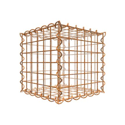 Rostige Gabione 30 cm x 30 cm x 30 cm (L x H x T), Maschenweite 5 cm x 5 cm, Spirale
