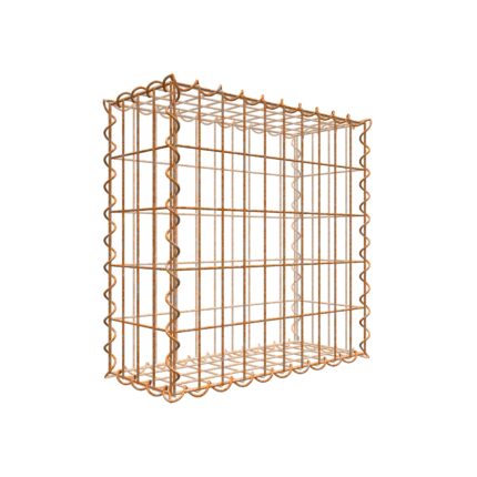 Rostige Gabione 50 cm x 50 cm x 20 cm (L x H x T), Maschenweite 5 cm x 10 cm, Spirale