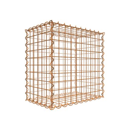 Rostige Gabione 50 cm x 50 cm x 30 cm (L x H x T), Maschenweite 5 cm x 5 cm, Spirale