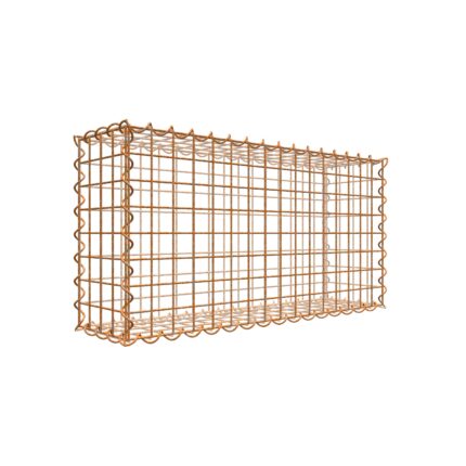 Rostige Gabione 80 cm x 40 cm x 20 cm (L x H x T), Maschenweite 5 cm x 5 cm, Spirale