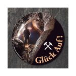 runder Bergbau-Aufkleber Glück Auf! - Untertage