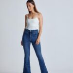 Schlaghose High Waist Skinny Modell: Mavis