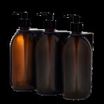 Seifenspender Schwarz Wandmontage mit drei