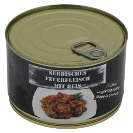 Serbisches Feuerfleisch mit Reis Vollkonserve 400 g – Einsatz & Daypacks | Outdoor Militär Tactical Gear