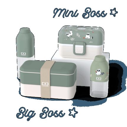 Set Lunchboxen Eltern-Kind "Big Boss/Mini Boss" grün