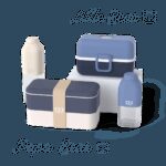 Set Lunchboxen Eltern-Kind "Papa Bear/ Little Bear" blau
