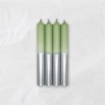 Stabkerzen Silver x Pistachio, 18cm, 4er Set
