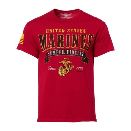 T-Shirt USMC Arched Semper Fi scarlet – Funktionsshirts – Modell 6999 | Outdoor Militär Tactical Gear
