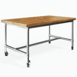 Tischgestell Graz Silber - mit Rollen