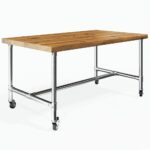 Tischgestell Wien Silber - mit Rollen