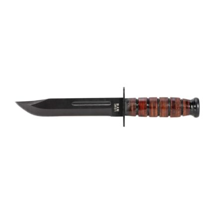 USMC Kampfmesser mit Ledergriff und Scheide braun schwarz – Zubehör | Outdoor Militär Tactical Gear