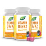 Vitamin D3/K2 Gummibärchen für Erwachsene & Kinder I 25 µg Vitamin D3 I 25 µg Vitamin K2 I Wild Berry Geschmack I 60 Stk