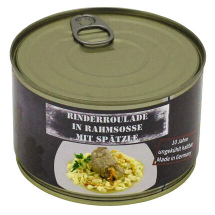 Vollkonserve Rinderroulade mit Spätzle 400 g – Einsatz & Daypacks | Outdoor Militär Tactical Gear